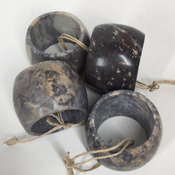 🆕 NEW Marble Napkin Ring Holders Moody Decor Natural Stone Gray Tan Beige 4 - Picture 15 of 15